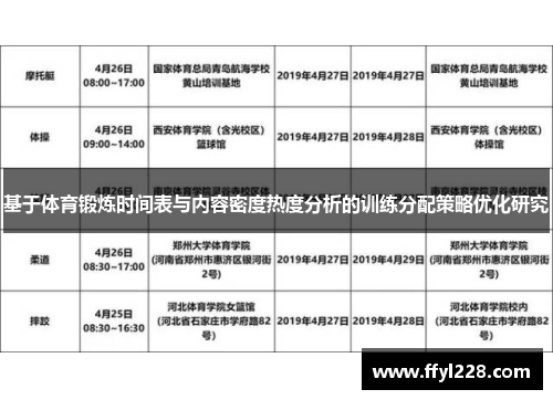 基于体育锻炼时间表与内容密度热度分析的训练分配策略优化研究